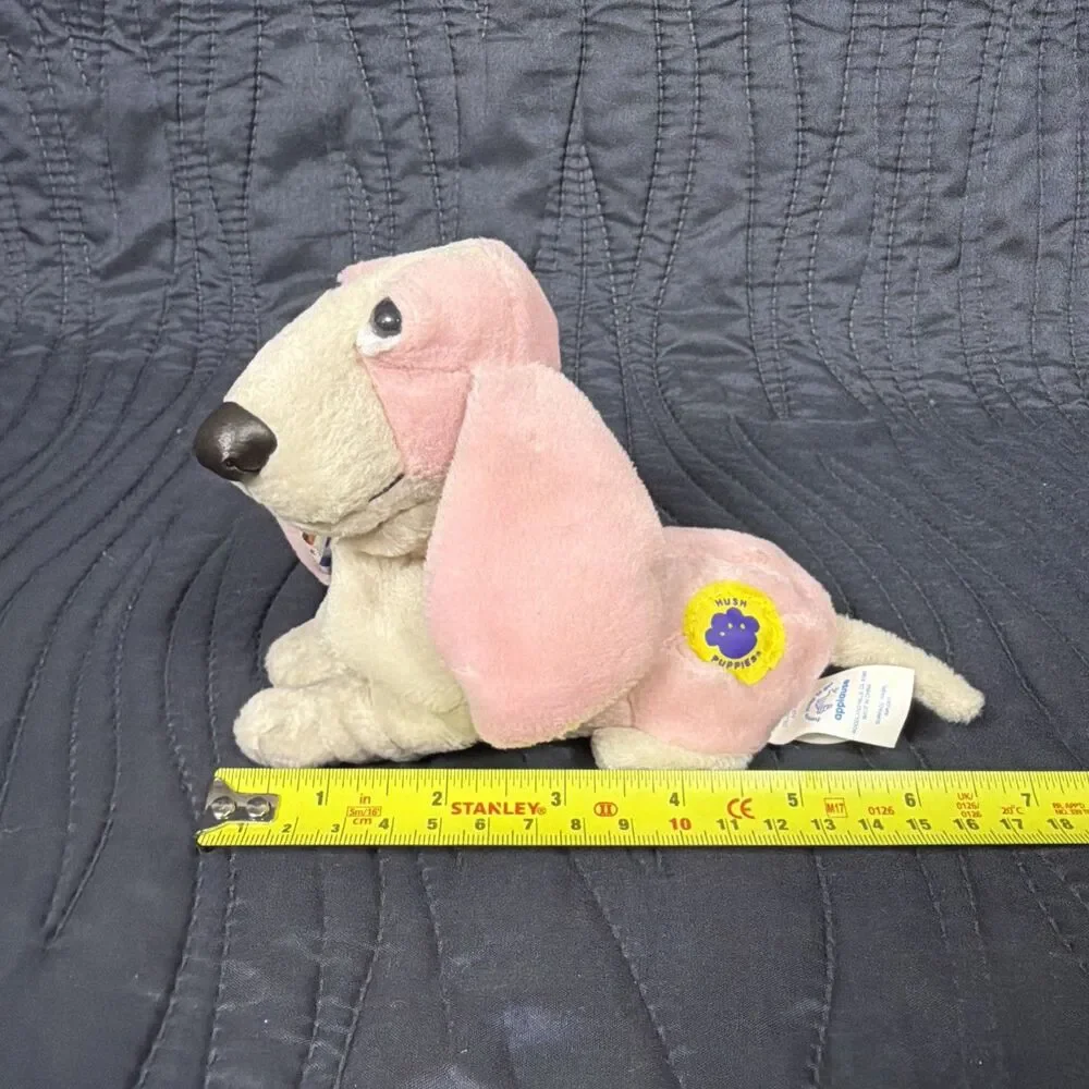 Vintage Applause Hush Puppies Basset Hound Plush Pink 8